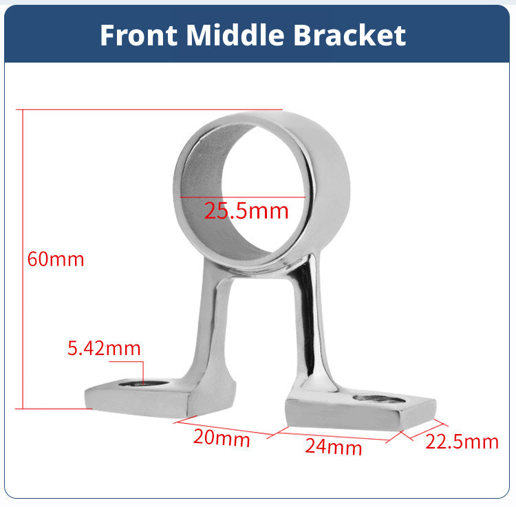 Marine 316 Stainless Steel Boat Rail Stanchion Base - Front, Center & Rear Mounts for Yacht Handrails - 1 Inch Tube
