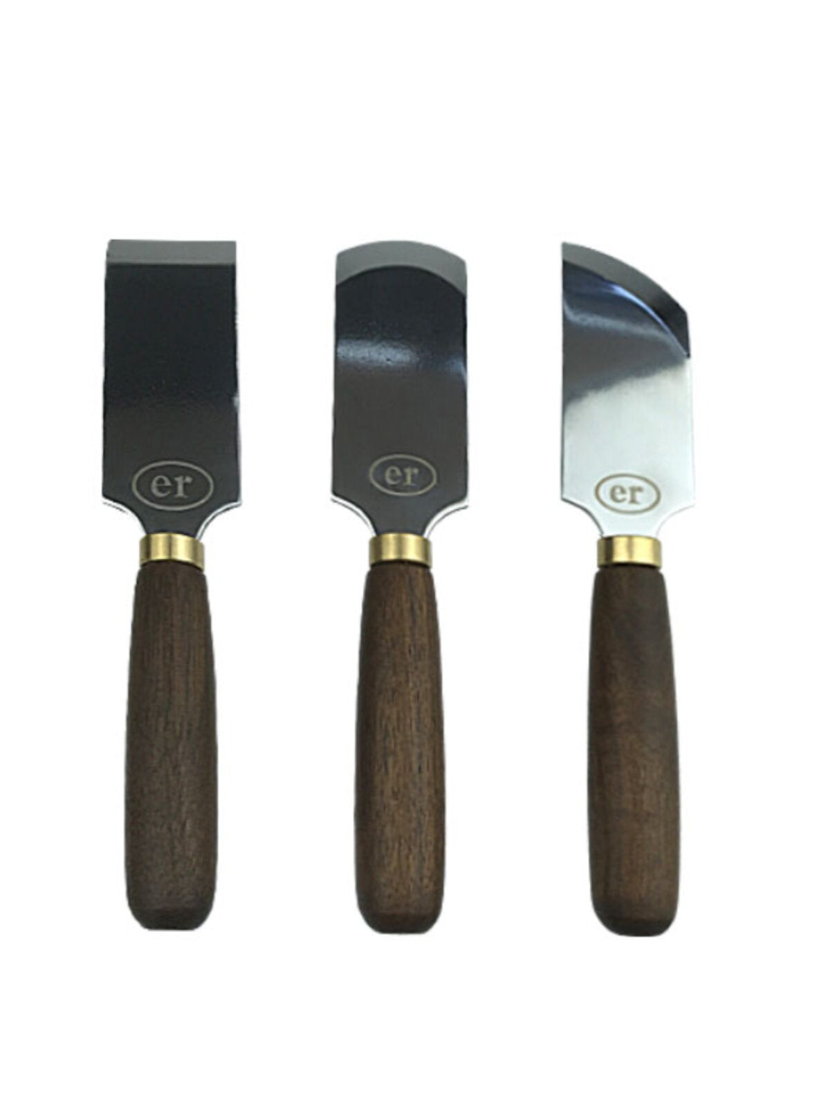 Leather Cutting & Skiving Knife Set – Flat / Bevel / Round Mouth, Beech Wood Handle, Stainless Steel Blade