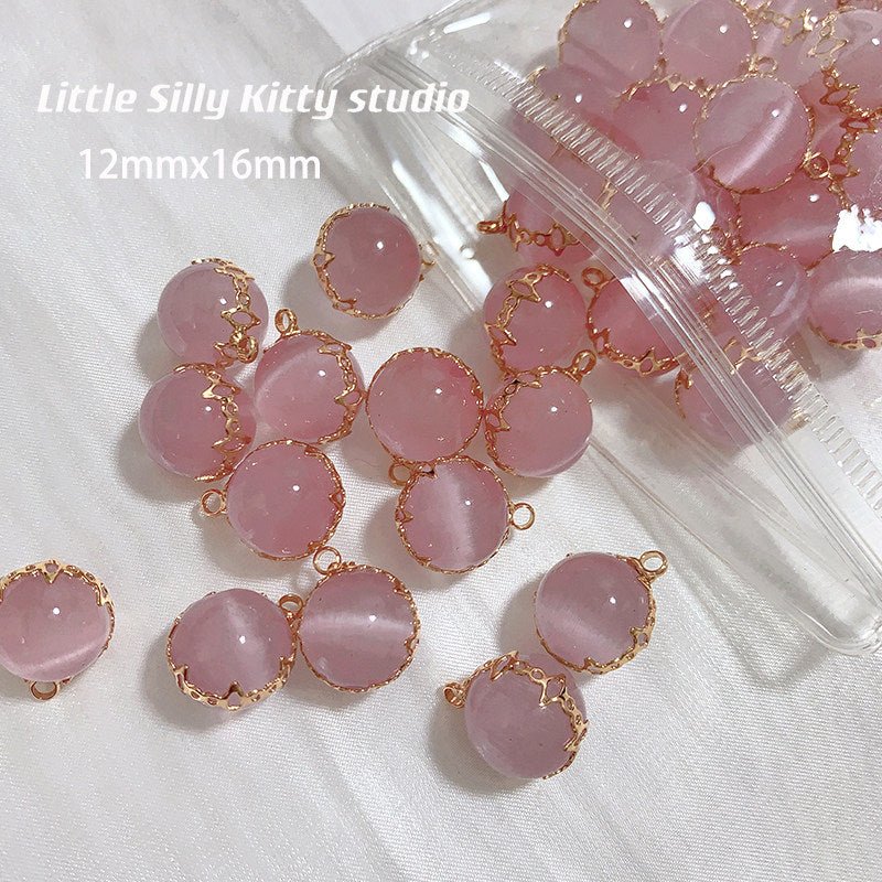 Fairy Opal Pendant Set – 16pcs (White, Pink, Blue, Purple) 12x16mm Simulated Opal Charms for DIY Necklace, Bracelet, Earring Making - HomeDIYer