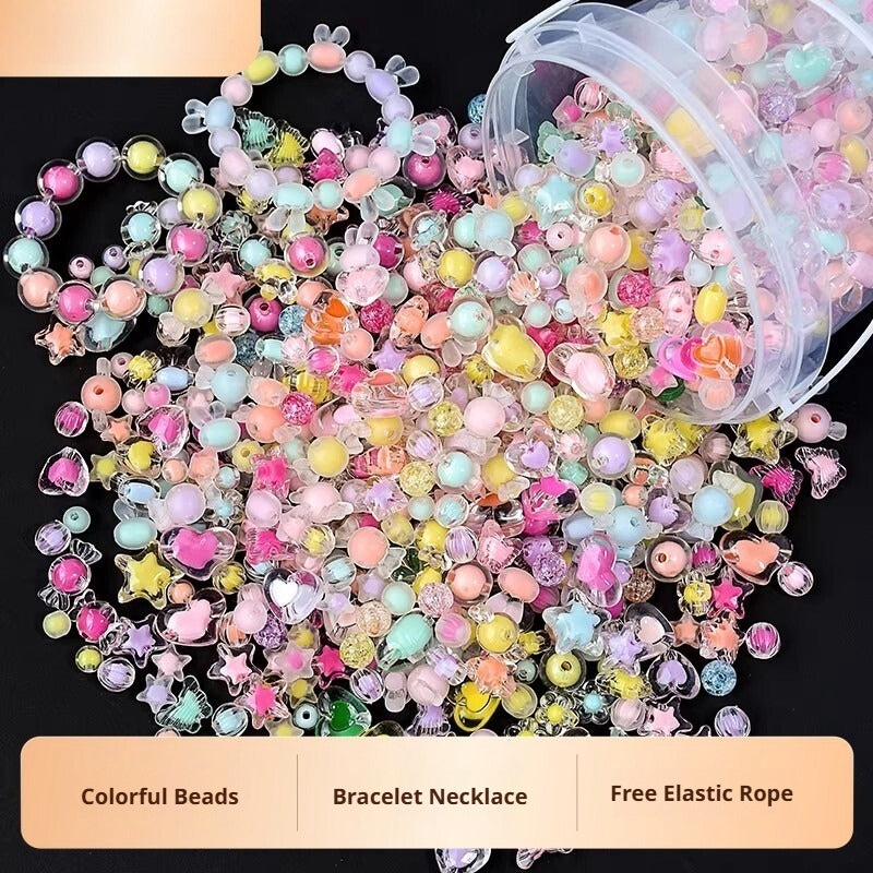 Kids Beaded DIY Bracelet & Necklace Kit – 900+ Pieces, Cartoon Shapes