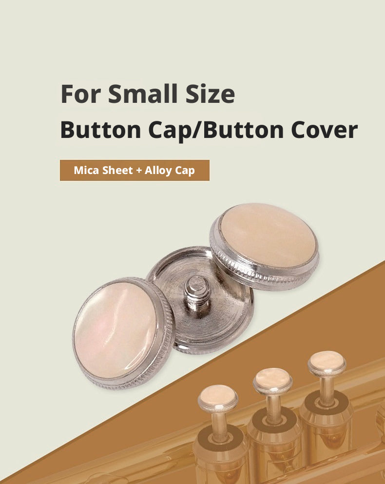 Trumpet Key Button Covers – Mica Sheet + Alloy Cap, 3.9mm Inner Diameter (Single or 3‑Pack)