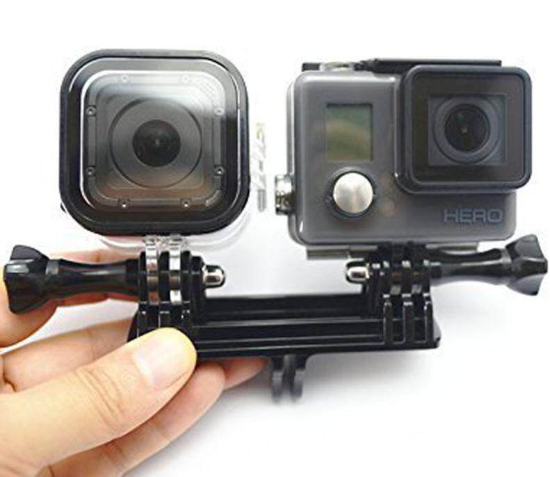 Dual Mount Bracket for GoPro & LED Light — Crossbar Double Device Holder for Action Cameras & Video - HomeDIYer
