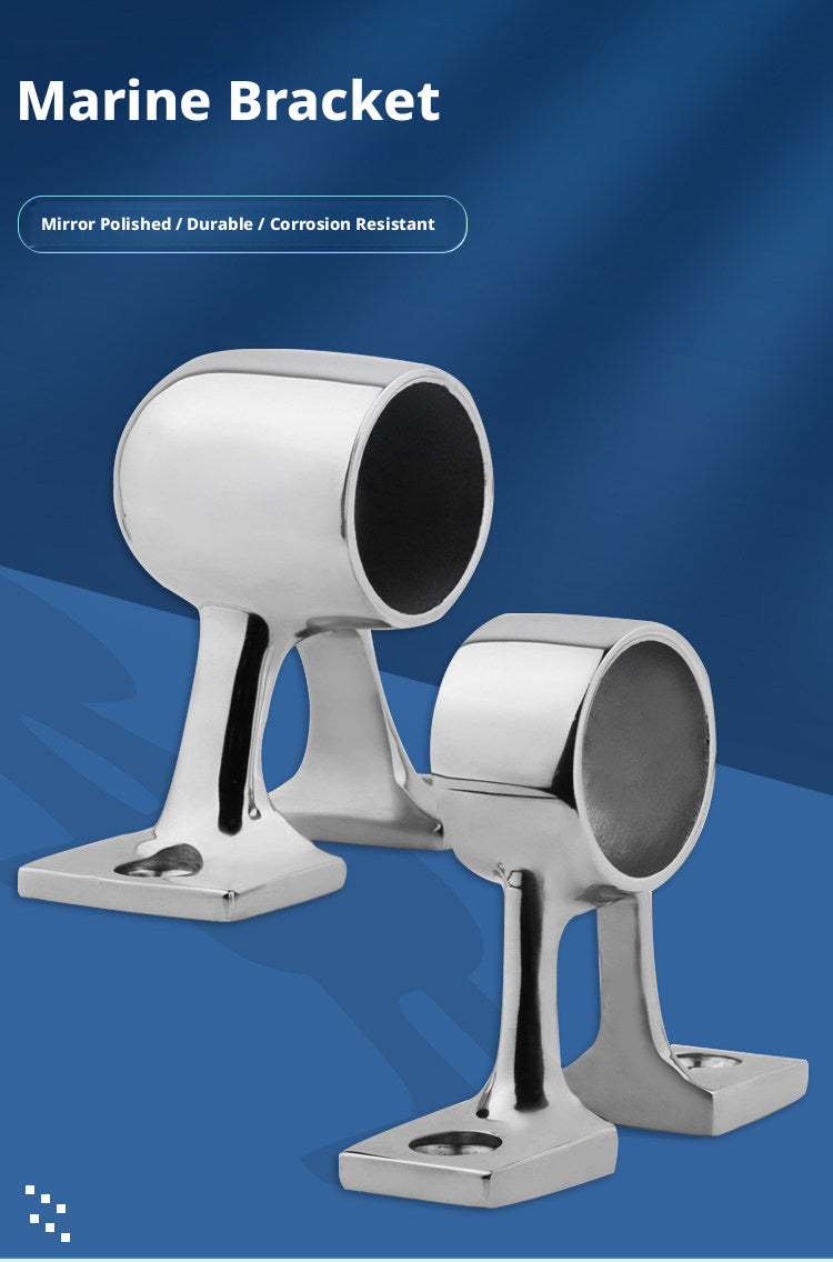 Marine 316 Stainless Steel Boat Rail Stanchion Base - Front, Center & Rear Mounts for Yacht Handrails - 1 Inch Tube