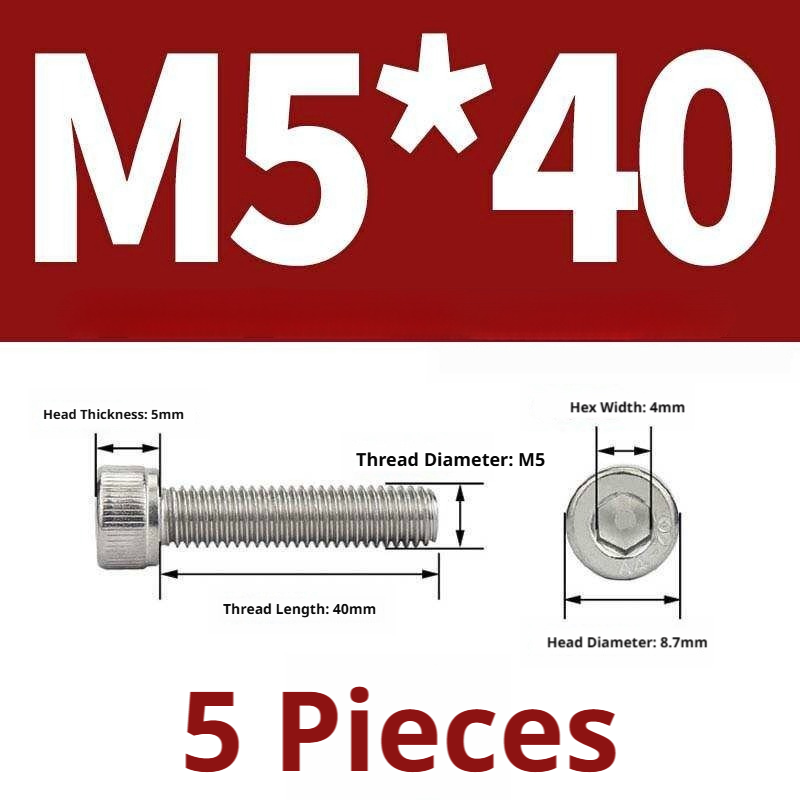 316 Stainless Steel Socket Head Cap Screws – Hex Allen Bolt, M2–M20, GB/T Standard, 4.8 Grade