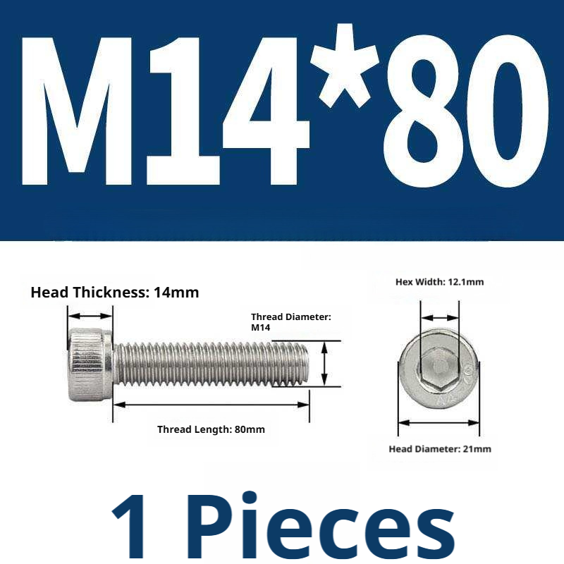 316 Stainless Steel Socket Head Cap Screws – Hex Allen Bolt, M2–M20, GB/T Standard, 4.8 Grade