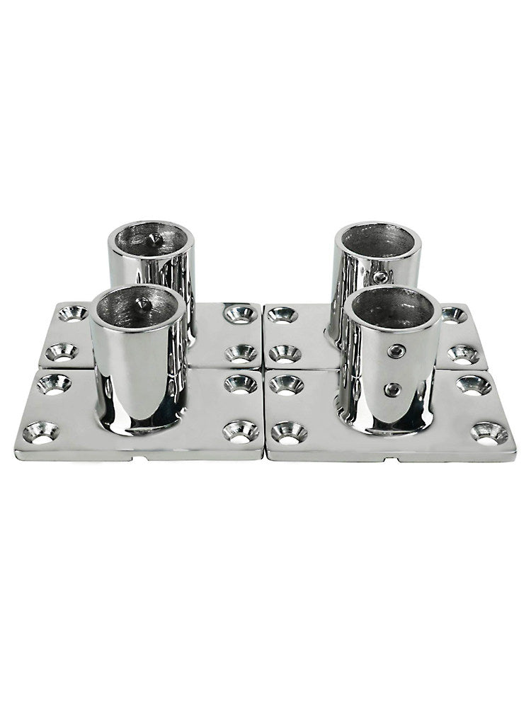 316 Stainless Steel 90-Degree Tube Flange Base – Marine Railing Stanchion Mount, 22–38mm