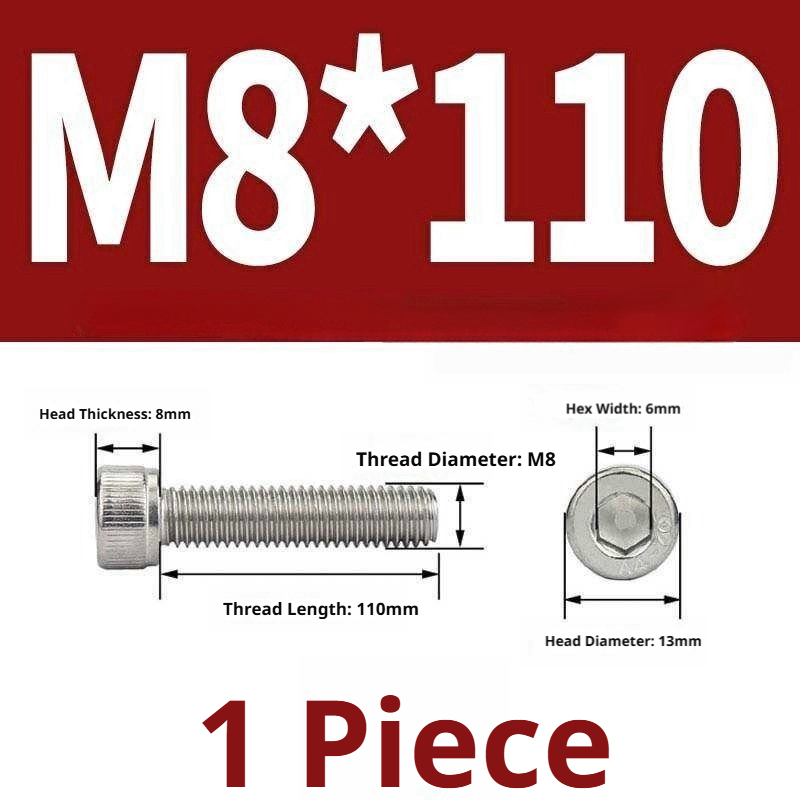 316 Stainless Steel Socket Head Cap Screws – Hex Allen Bolt, M2–M20, GB/T Standard, 4.8 Grade
