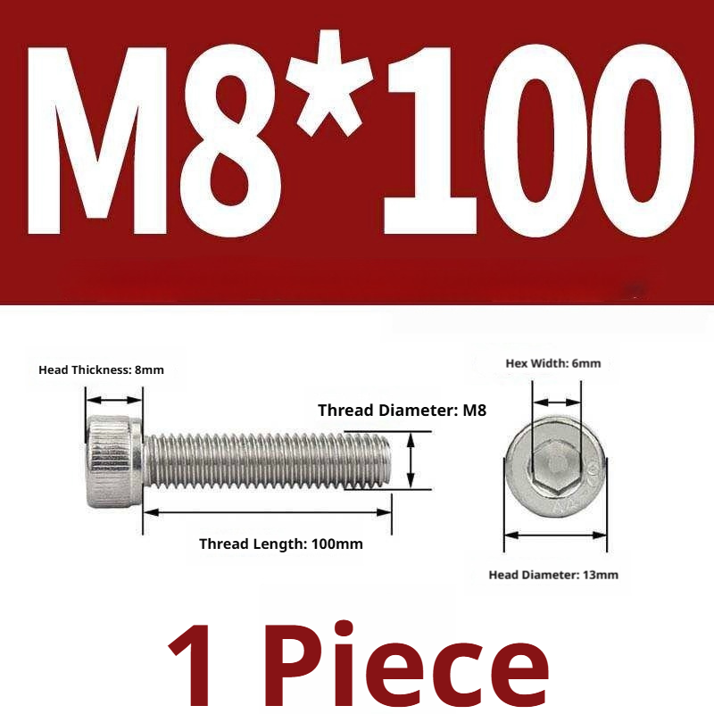316 Stainless Steel Socket Head Cap Screws – Hex Allen Bolt, M2–M20, GB/T Standard, 4.8 Grade