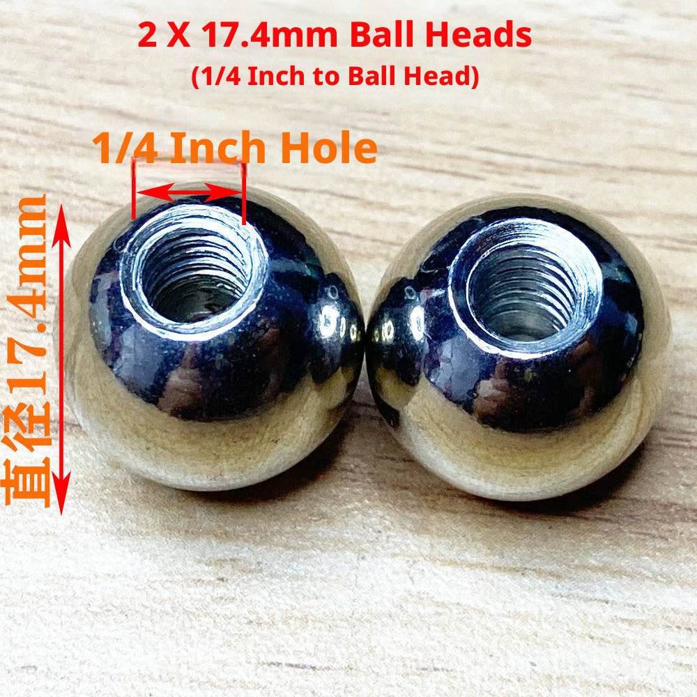 17mm Ball Head to 1/4" - 20 Screw Adapter — Ball Joint Converter for Camera Mounts & Monitor Brackets - HomeDIYer