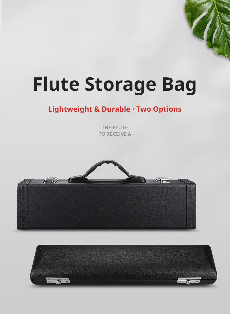 MEIDASI Flute Case & Bag – 16/17‑Hole Wooden Box (Round/Square) + Leather + Canvas Bag