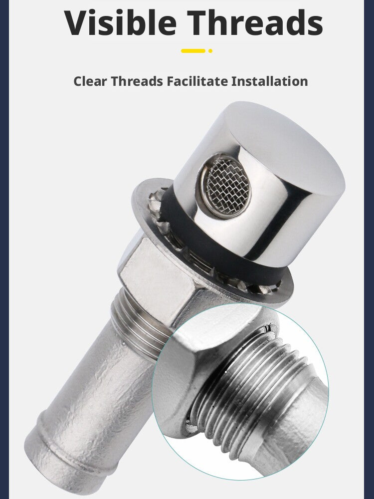316 Stainless Steel Marine Tank Vent – Straight & 90° Elbow Fuel and Water Breather for Yachts, Speedboats & Docks