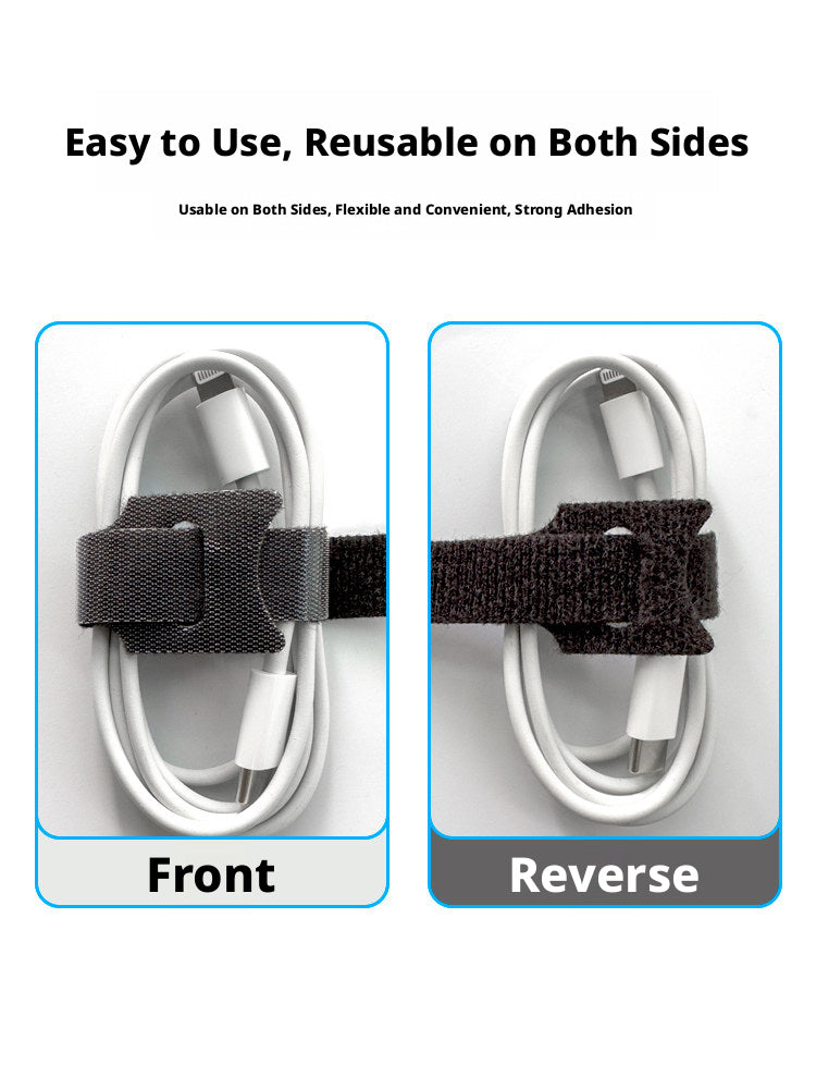 Reusable Velcro Cable Ties S2 – Nylon Hook & Loop Straps, 50-Pack, Small 150mm & Large 200mm