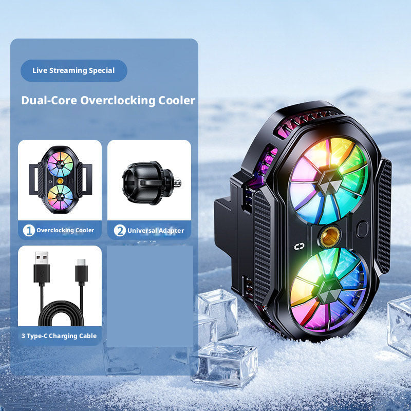 Dual-Core Semiconductor Phone Cooler for Gaming & Live Streaming