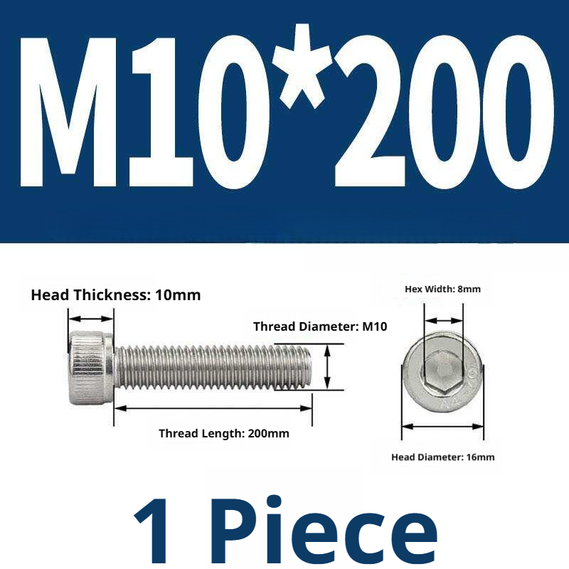316 Stainless Steel Socket Head Cap Screws – Hex Allen Bolt, M2–M20, GB/T Standard, 4.8 Grade