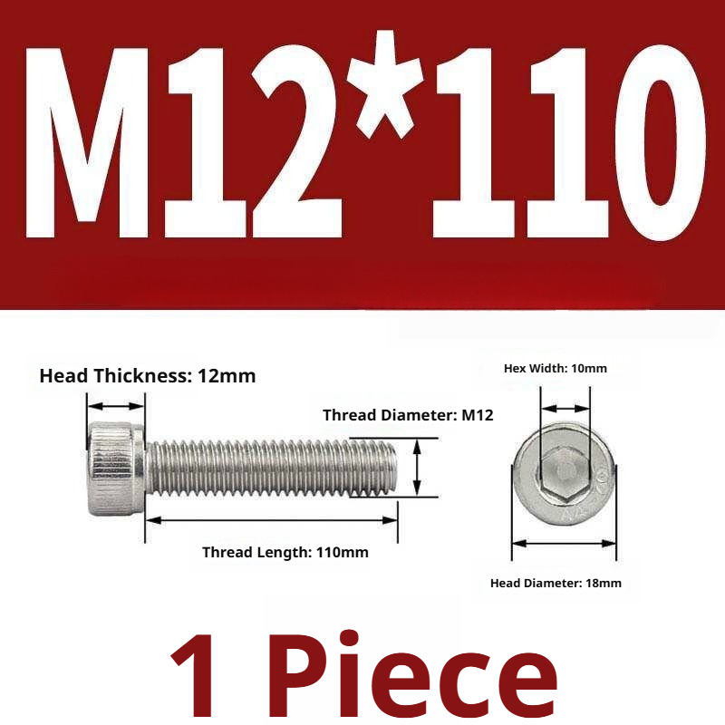 316 Stainless Steel Socket Head Cap Screws – Hex Allen Bolt, M2–M20, GB/T Standard, 4.8 Grade