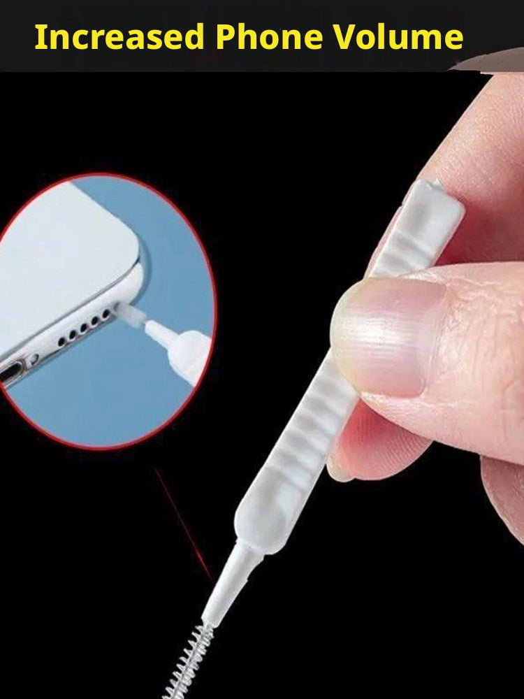 Phone Port Cleaning Brush – Spiral Nylon Bristle Micro Brush for Charging Port, Speaker Grille & USB Slot | 50 - Pack, 5 Linked Strips of 10 - HomeDIYer