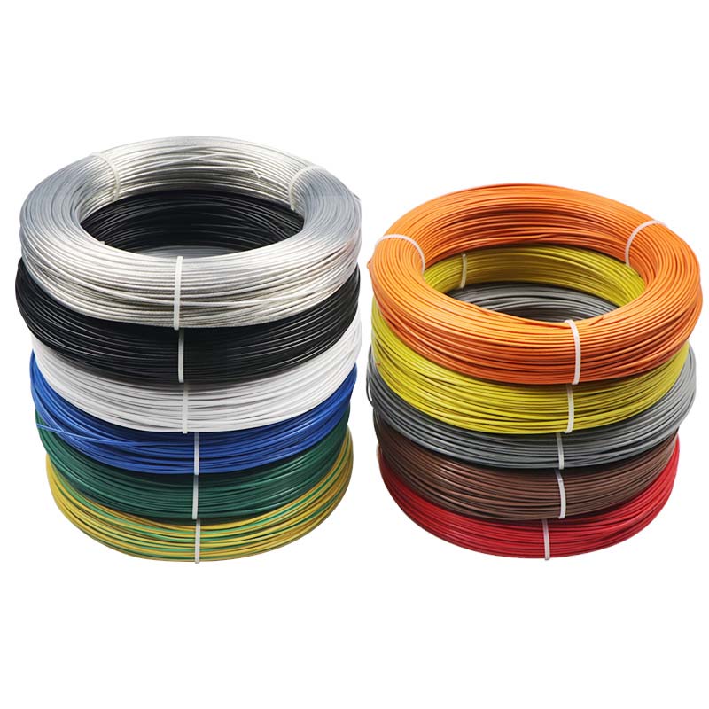 0.12~10mm2 PTFE Silver-plated Copper Stranded Electrical Wire Cable Audio Wire White-Yellow