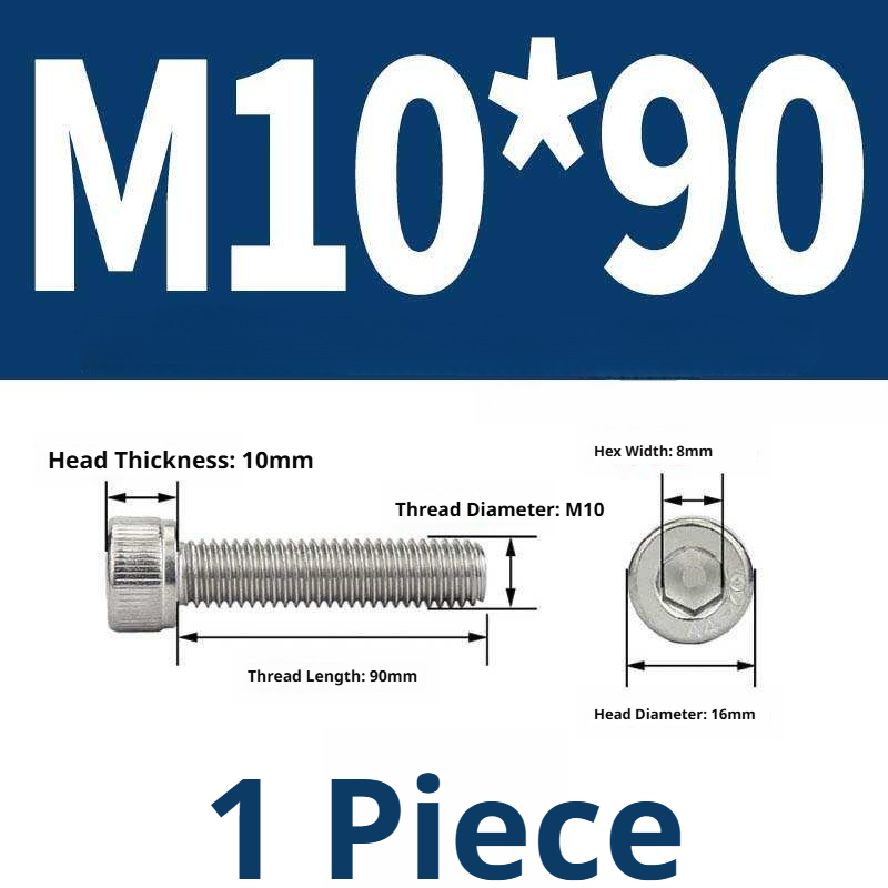 316 Stainless Steel Socket Head Cap Screws – Hex Allen Bolt, M2–M20, GB/T Standard, 4.8 Grade