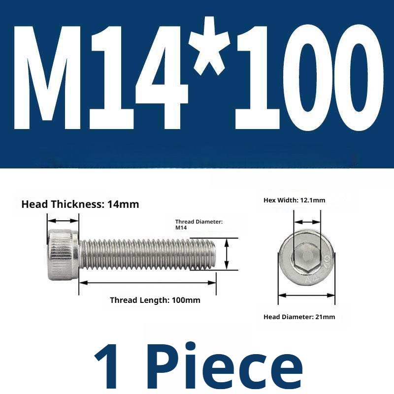 316 Stainless Steel Socket Head Cap Screws – Hex Allen Bolt, M2–M20, GB/T Standard, 4.8 Grade