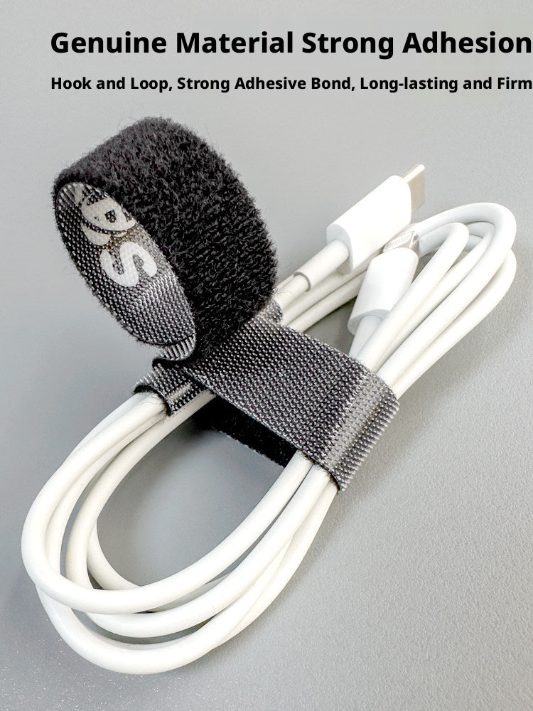 Reusable Velcro Cable Ties S2 – Nylon Hook & Loop Straps, 50-Pack, Small 150mm & Large 200mm