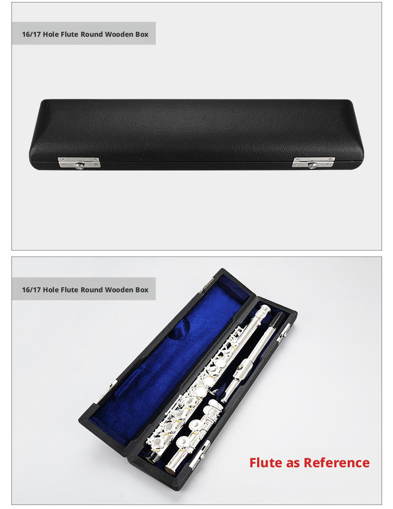MEIDASI Flute Case & Bag – 16/17‑Hole Wooden Box (Round/Square) + Leather + Canvas Bag