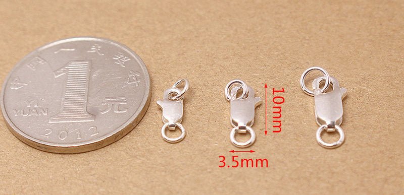s925 Sterling Silver Clasps – Spring Ring, Lobster, Question Hook, S & W Clasps for DIY Bracelets, Necklaces, Jewelry Making (Multiple Sizes) - HomeDIYer