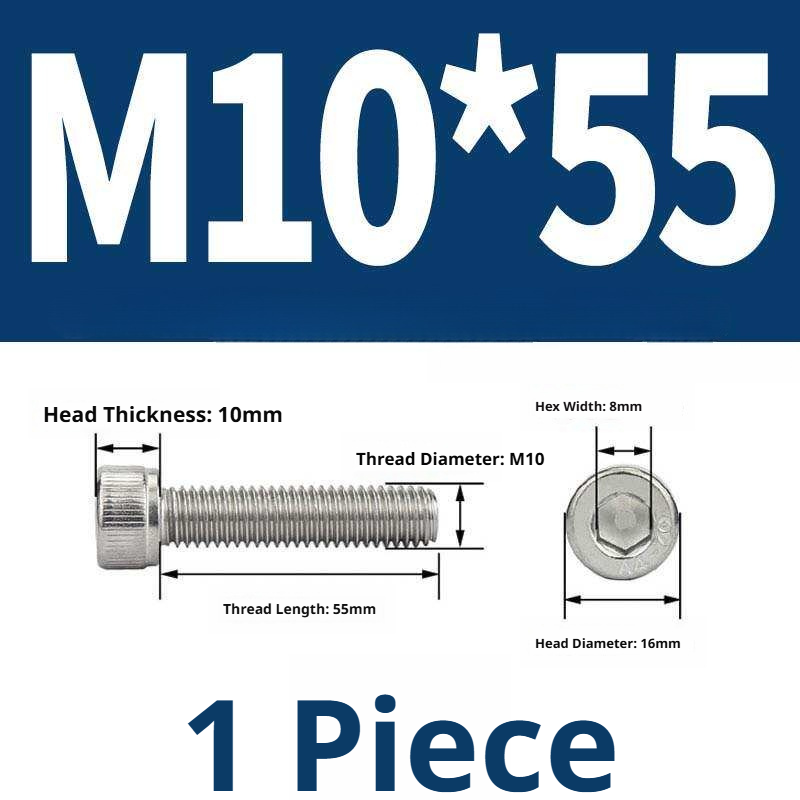 316 Stainless Steel Socket Head Cap Screws – Hex Allen Bolt, M2–M20, GB/T Standard, 4.8 Grade