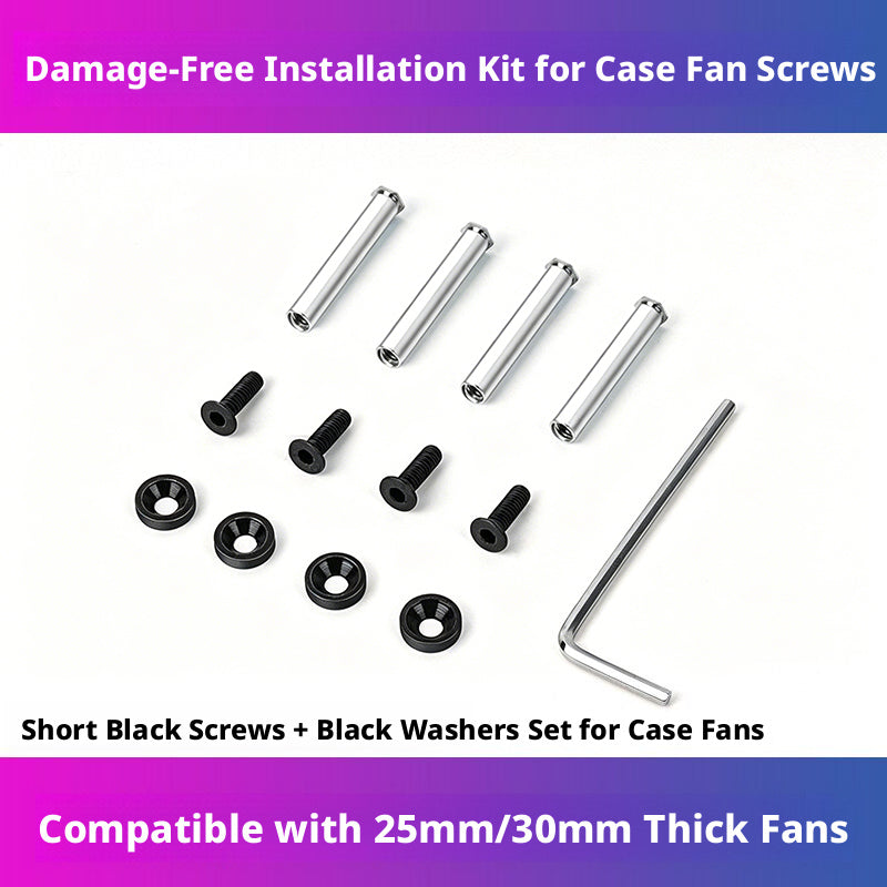 PC Case Fan Screws with Nuts and Washers – 4-Pack