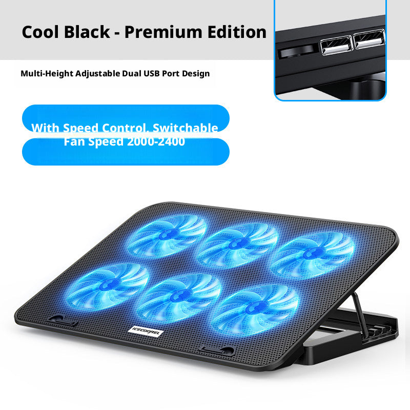 Laptop Cooling Pad with Fan Speed Control & Adjustable Stand – Quiet Cooler for 14–15.6" Gaming Laptops, Compatible with MacBook, Dell, ASUS, Lenovo, HP
