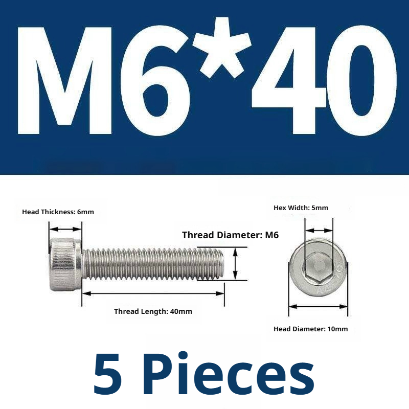 316 Stainless Steel Socket Head Cap Screws – Hex Allen Bolt, M2–M20, GB/T Standard, 4.8 Grade