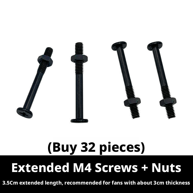 PC Case Fan Screws Kit – M3.5 M4 M5 Fan Mounting Screws with Nuts & Anti - Vibration Washers - HomeDIYer
