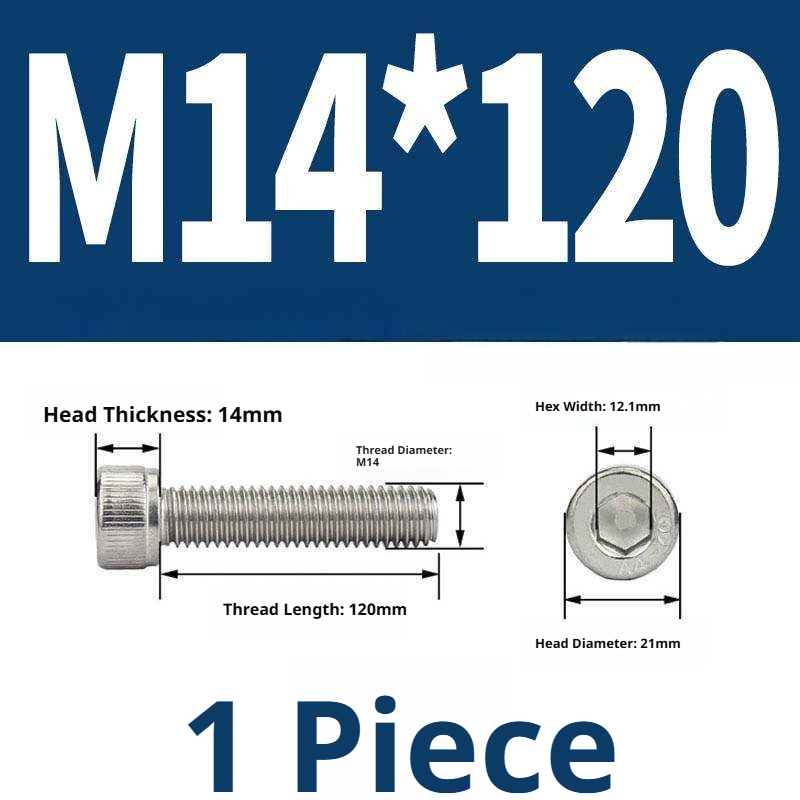 316 Stainless Steel Socket Head Cap Screws – Hex Allen Bolt, M2–M20, GB/T Standard, 4.8 Grade