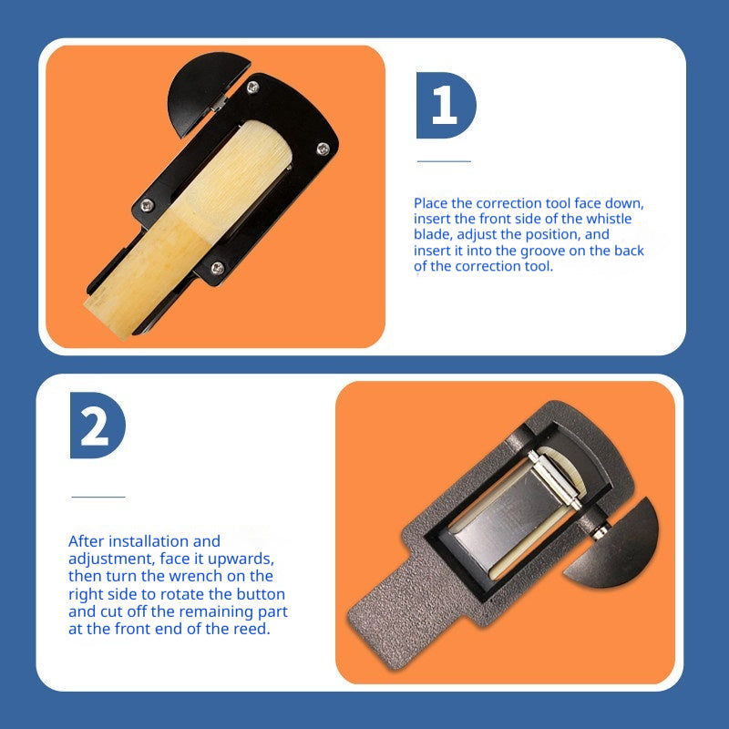 Saxophone Clarinet Reed Adjuster — 360° Rotary Reed Trimmer Tool