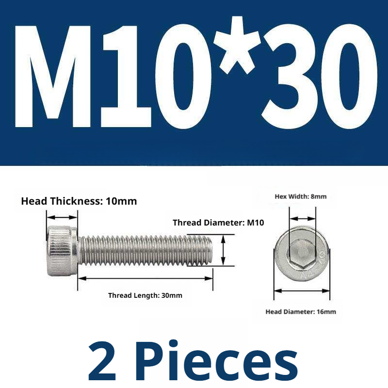 316 Stainless Steel Socket Head Cap Screws – Hex Allen Bolt, M2–M20, GB/T Standard, 4.8 Grade