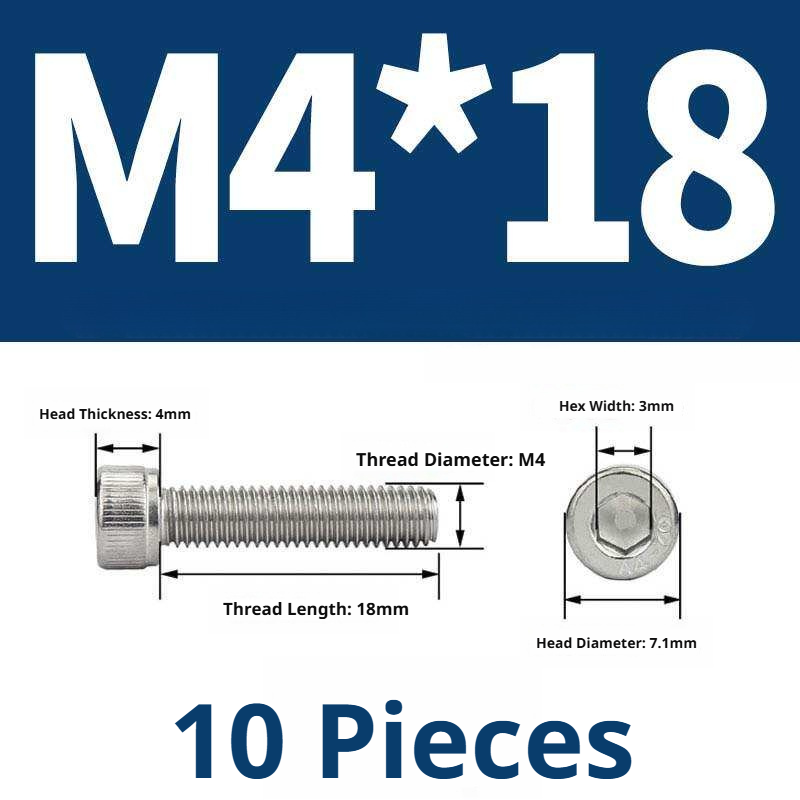 316 Stainless Steel Socket Head Cap Screws – Hex Allen Bolt, M2–M20, GB/T Standard, 4.8 Grade