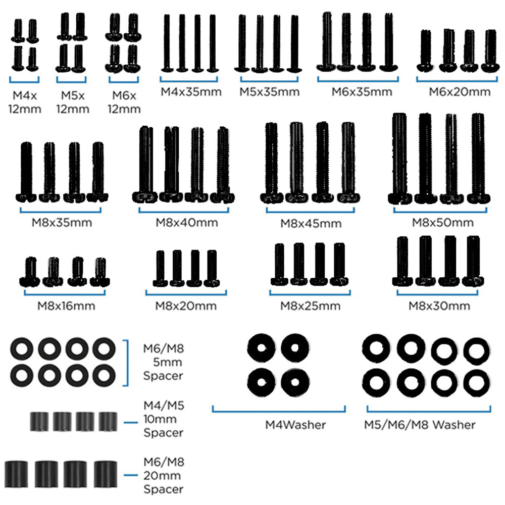 TV Mounting Hardware Kit, Universal VESA Wall Mount Screw, Washer, Spacer Pack (M4 M5 M6 M8) for TV and Monitor Mounting - HomeDIYer