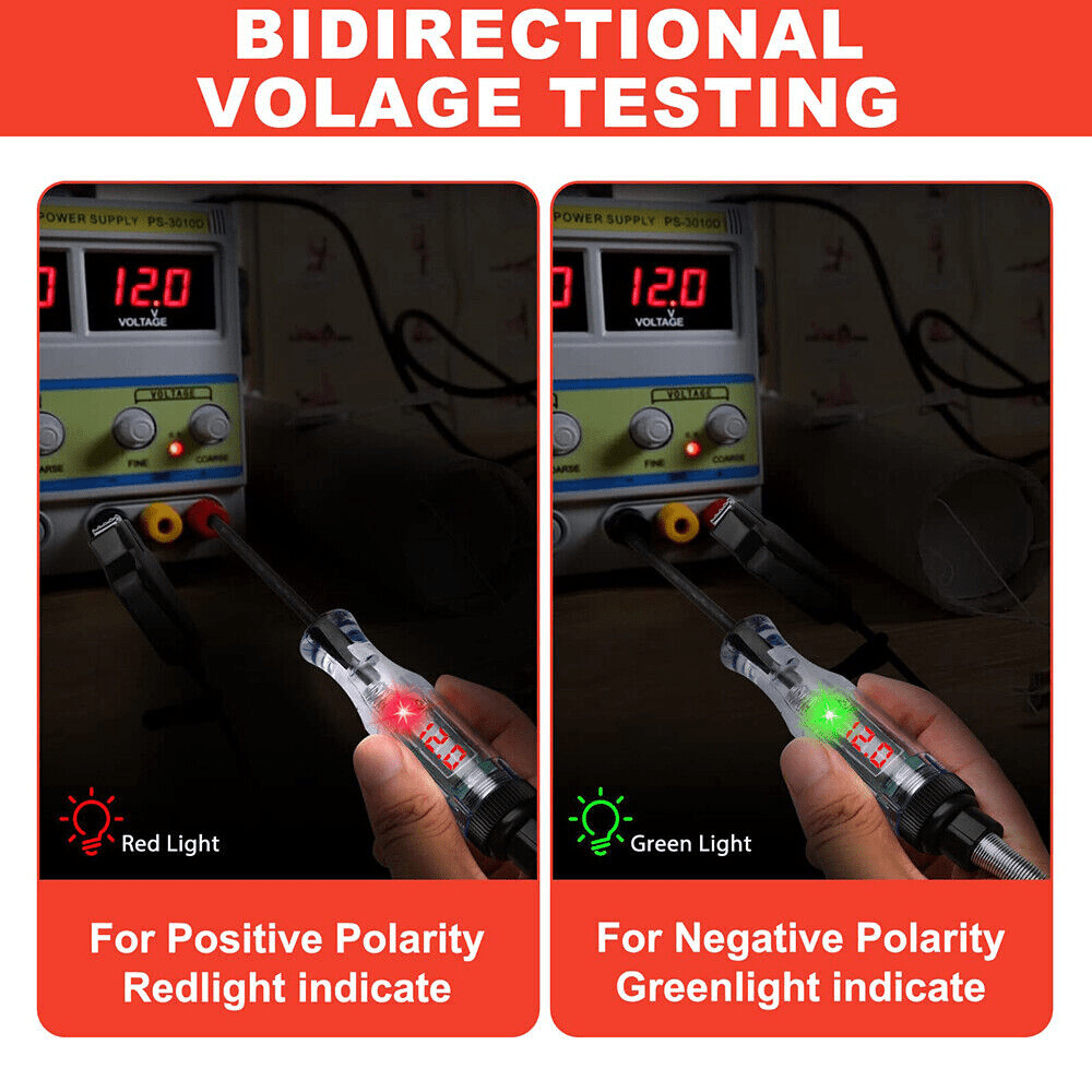 3 - 24V Car Digital Electric Voltage Circuit Tester Truck Automotive Light Test - HomeDIYer
