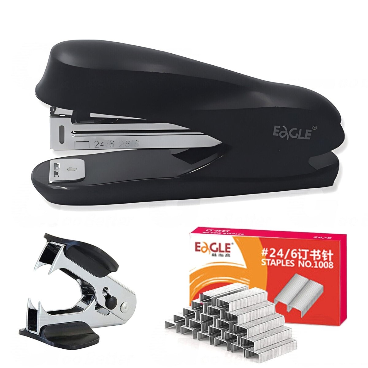 3 - Piece Stapler Office Stapler & 1000 Staples & Staple Remover Set 24/6 Blue/Black Stapler - HomeDIYer