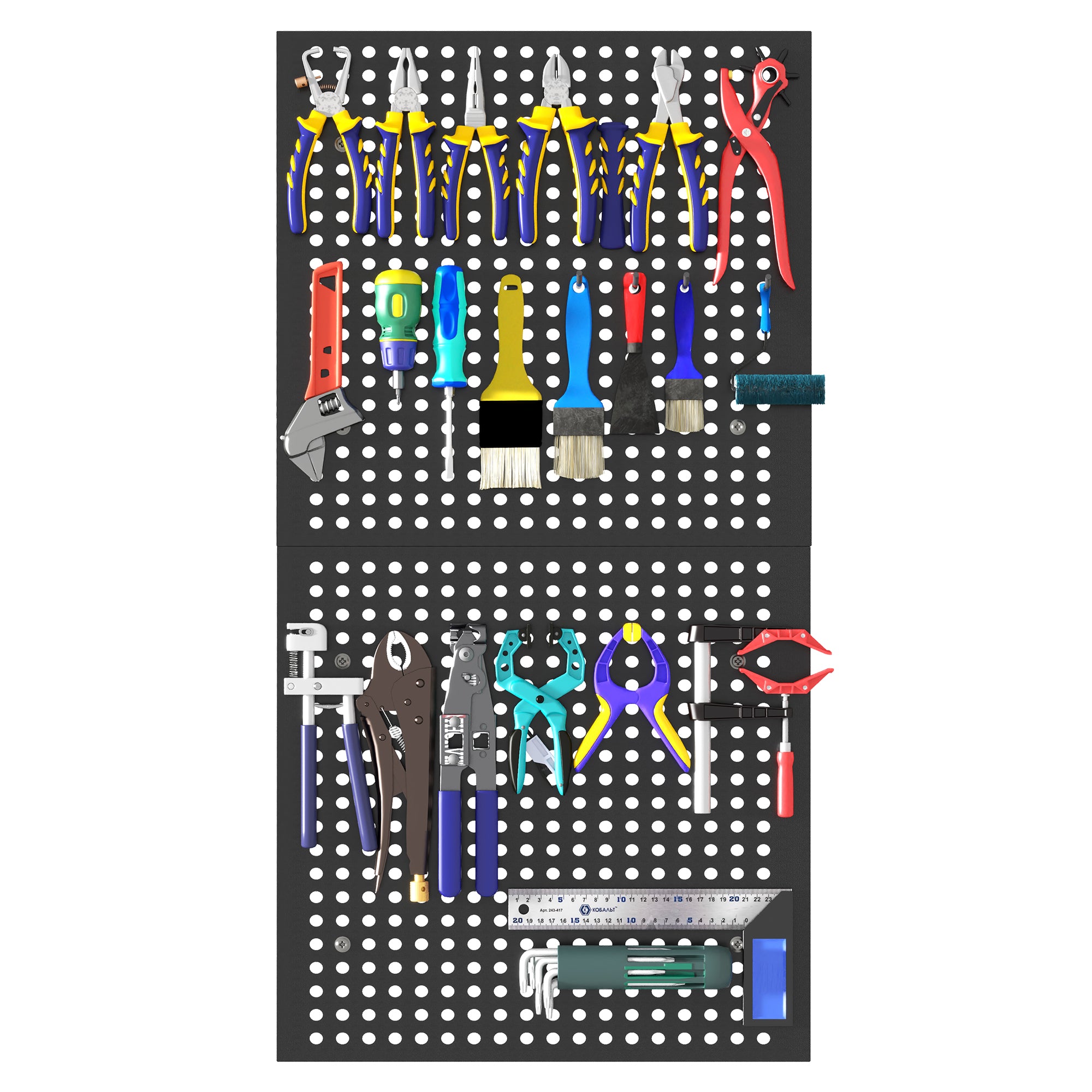 5-Tier Heavy-Duty Metal Shelving Unit with Pegboard, 78"H x 47.2"W x 18"D, 2000 lb Capacity