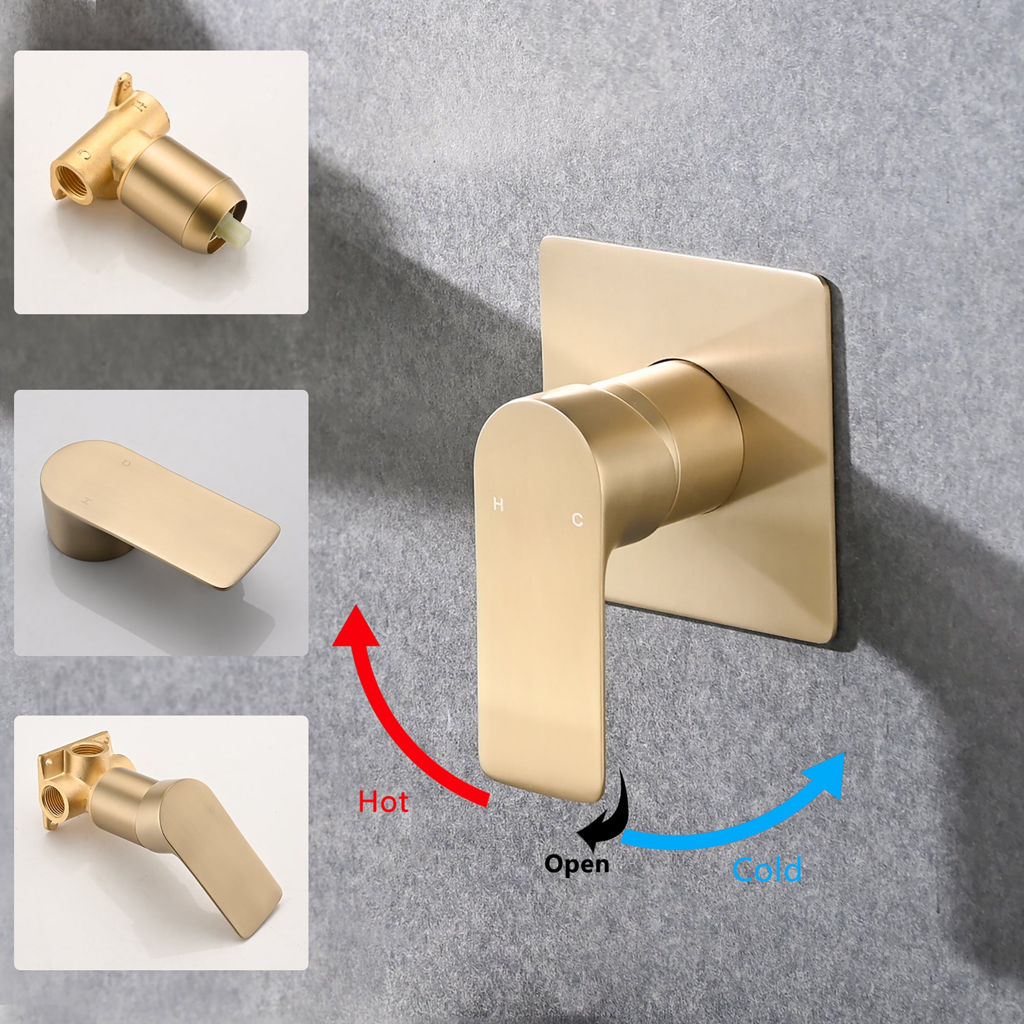 Wall Mount Waterfall Bathtub Faucet – Single Handle, Wide Spout, Brushed Gold or Matte Black