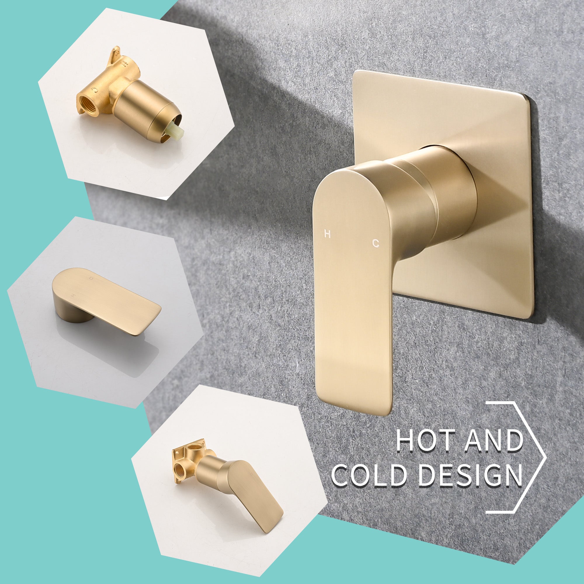 Wall Mount Waterfall Bathtub Faucet – Single Handle, Wide Spout, Brushed Gold or Matte Black