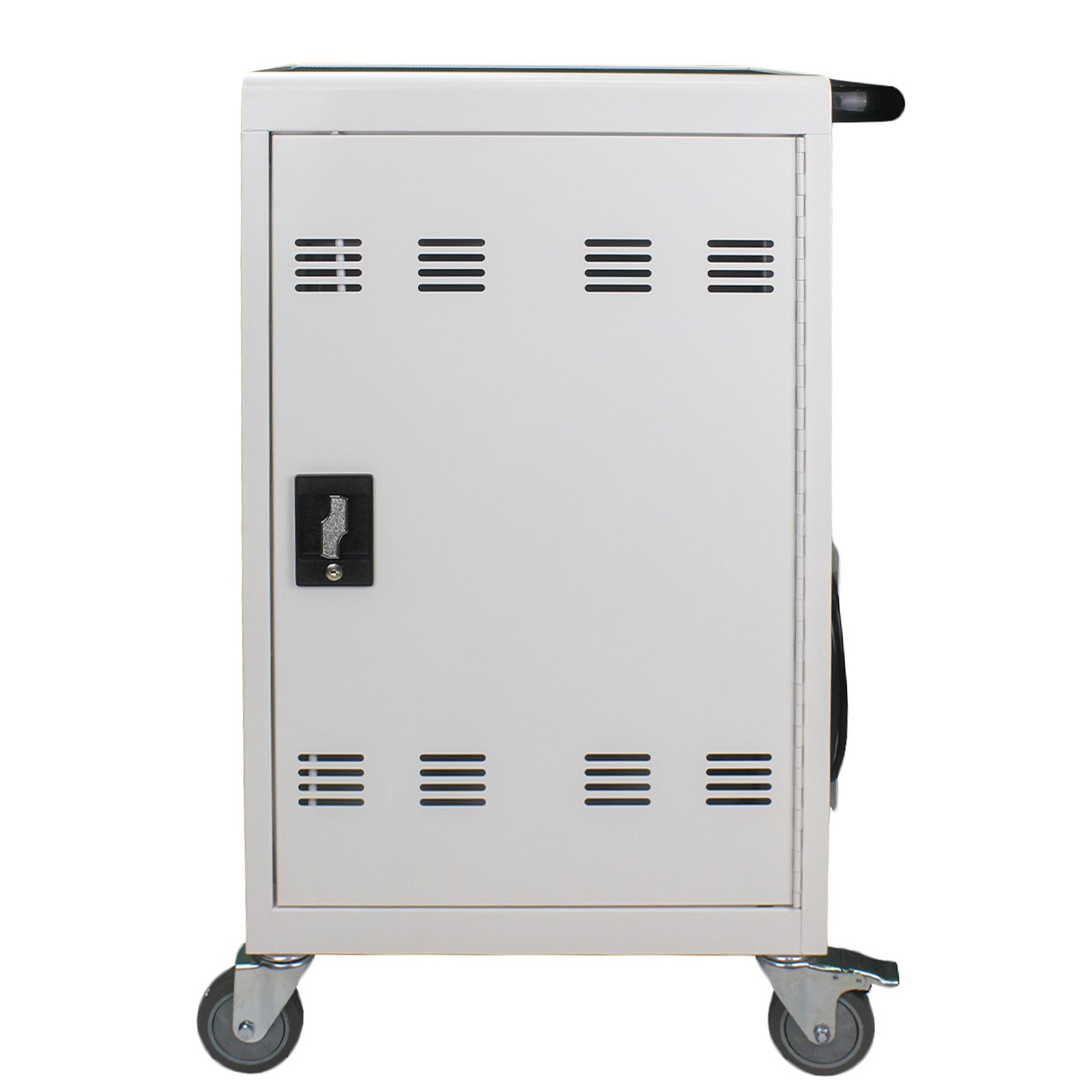 30+2Bay Mobile School Charging Cart Station for Chromebook, Tablet and Laptop Computer with Power Strip Included, Assembly Required-WHITE