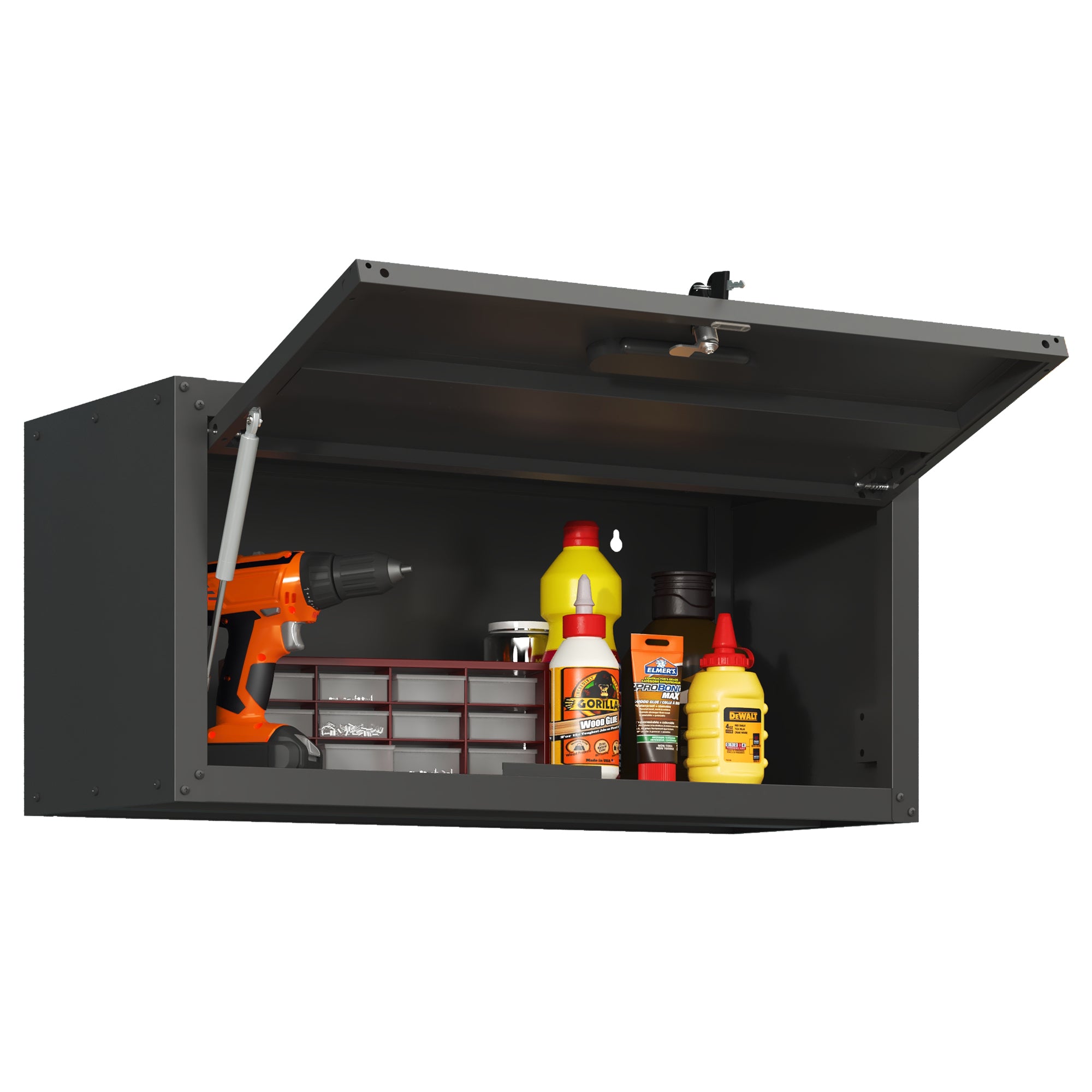 Heavy Duty Wall Mounted Tool Storage Cabinet – Steel Metal Garage Cabinet for Workshop, Assembly Required