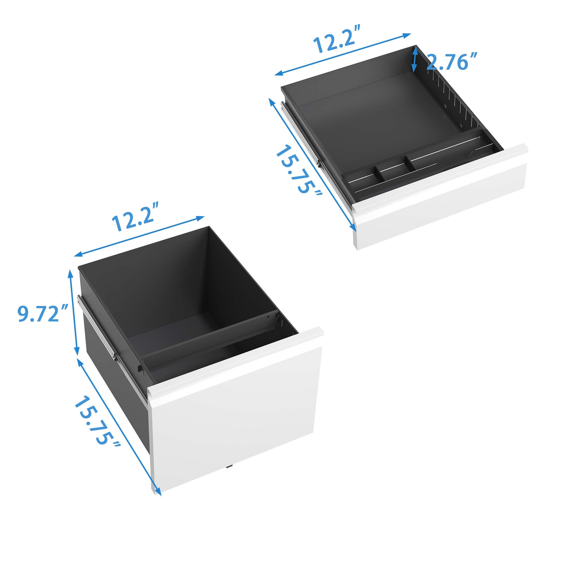 3 Drawer Mobile File Cabinet with Lock,Metal Filing Cabinets for Home Office Organizer Letters/Legal/A4,Fully Assembled Except Wheels,White