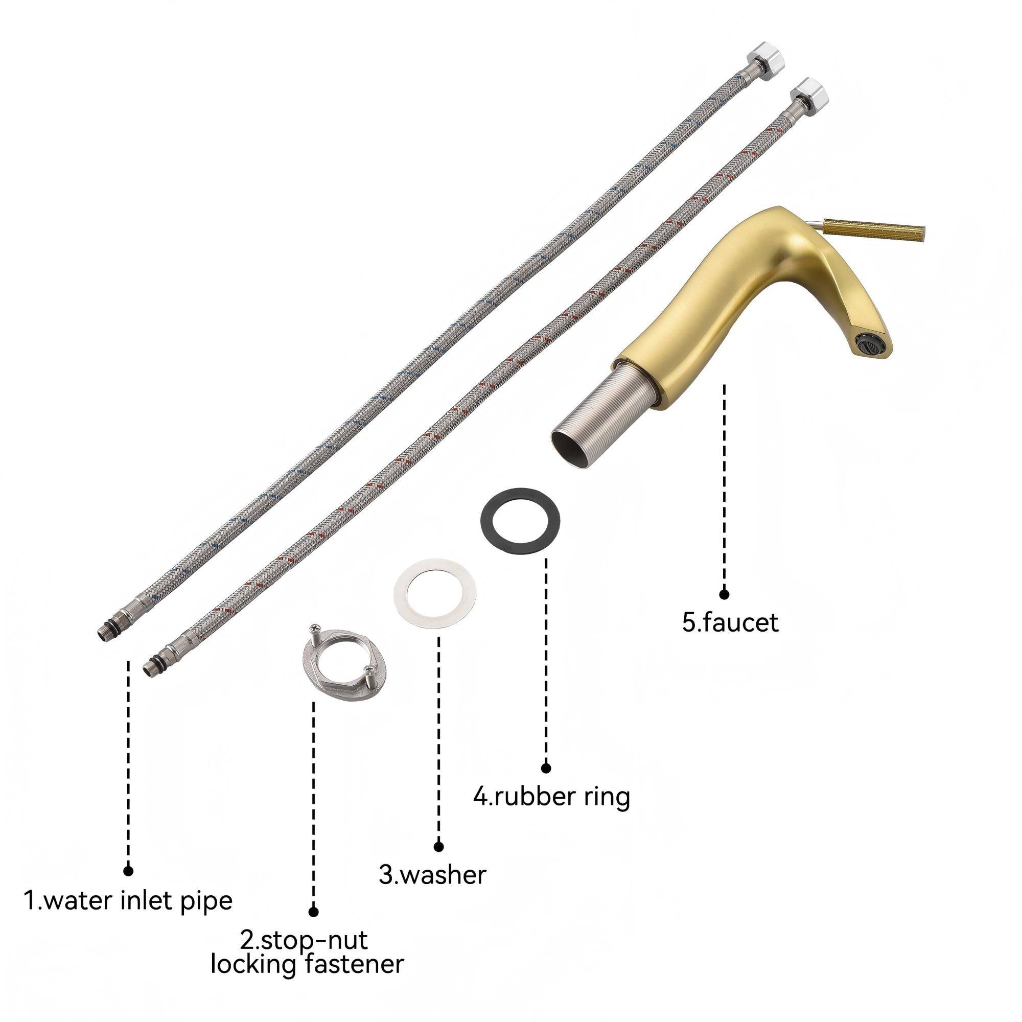 Single Handle Bathroom Sink Faucet – Solid Brass, Ceramic Disc Valve, Matte Black or Brushed Gold