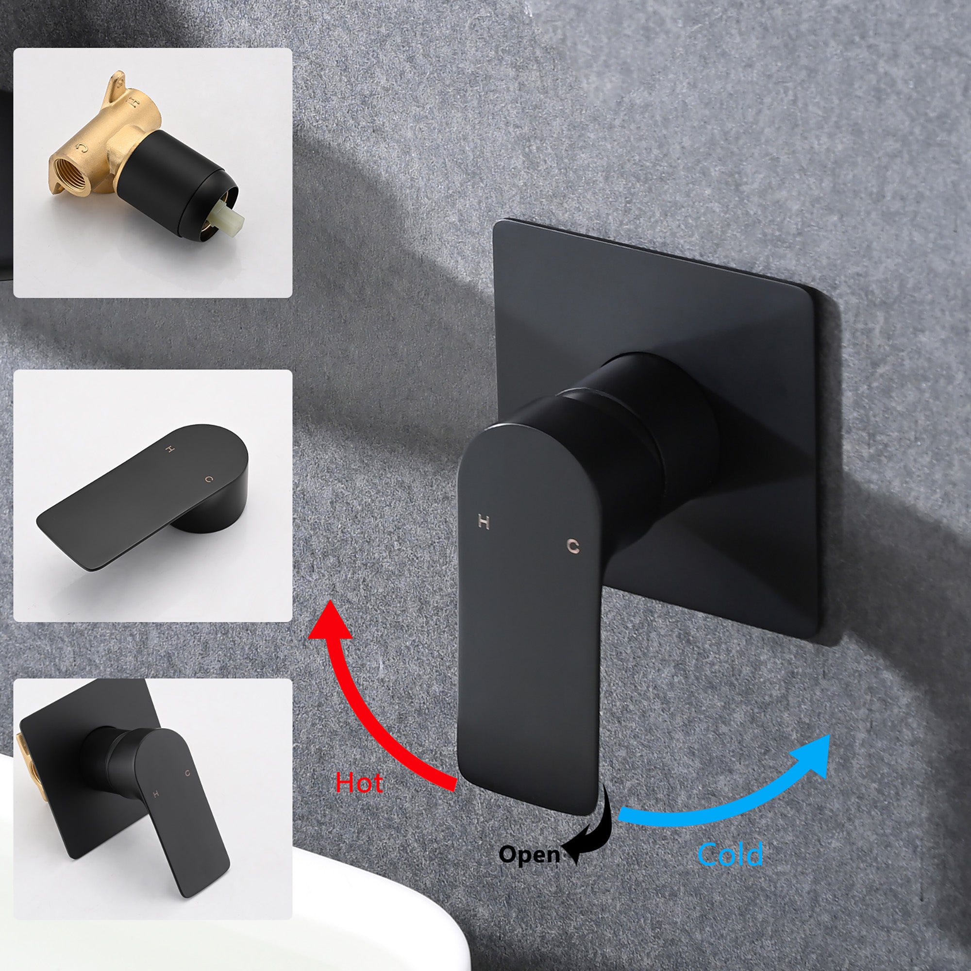 Wall Mount Waterfall Bathtub Faucet – Single Handle, Wide Spout, Brushed Gold or Matte Black
