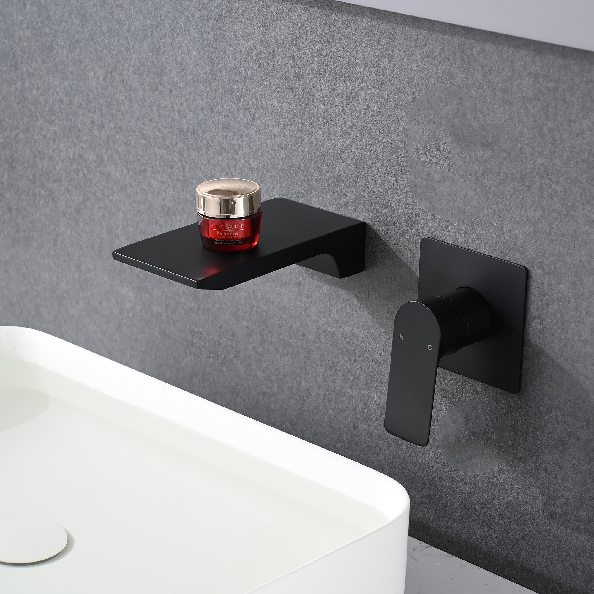 Wall Mount Waterfall Bathtub Faucet – Single Handle, Wide Spout, Brushed Gold or Matte Black