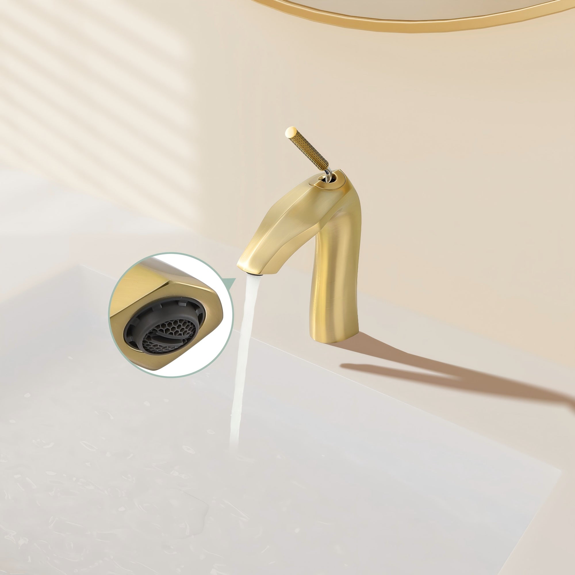 Single Handle Bathroom Sink Faucet – Solid Brass, Ceramic Disc Valve, Matte Black or Brushed Gold
