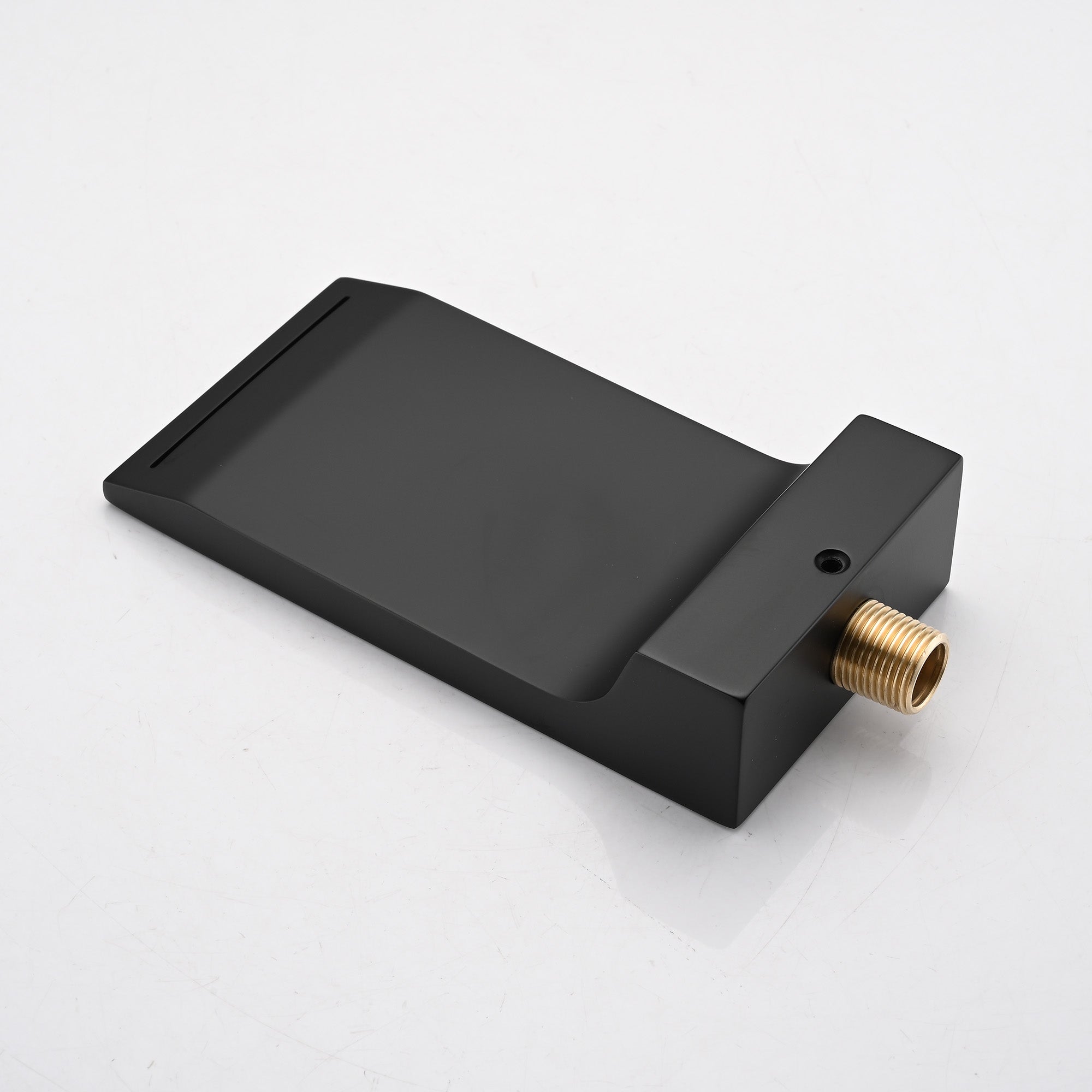 Wall Mount Waterfall Bathtub Faucet – Single Handle, Wide Spout, Brushed Gold or Matte Black