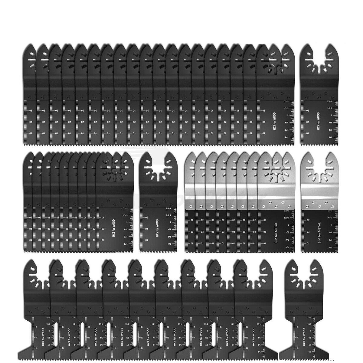 50Pcs Oscillating Multi Tool Saw Blades Universal 34 - 44mm Sets Wood Metal Cutter - HomeDIYer